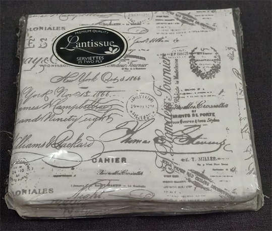 Pack of Script Writing Serviettes - 20 Serviettes x 2Ply