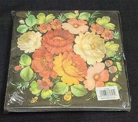 2 Packs of 20 Serviettes x 2Ply - Zhostovo Florals