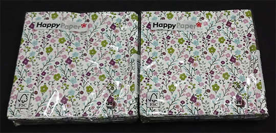 2 Packs of 20 Cocktail Serviettes x 3Ply - Scrappy Florals