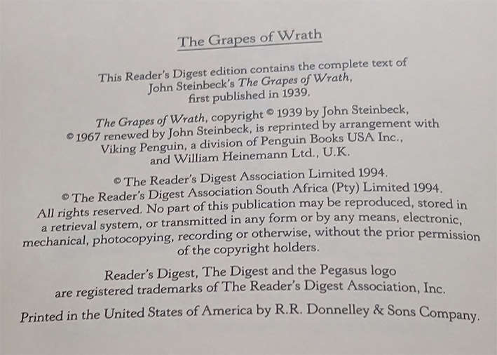 The Grapes of Wrath by John Steinbeck