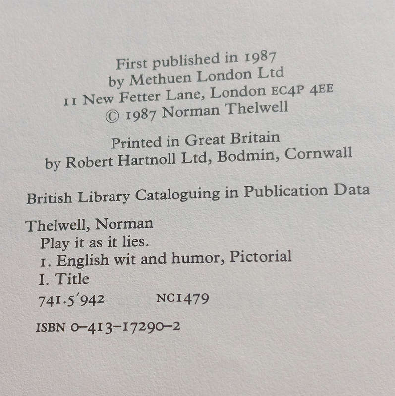 Play it as it Lies by Norman Thelwell (1st Edition)