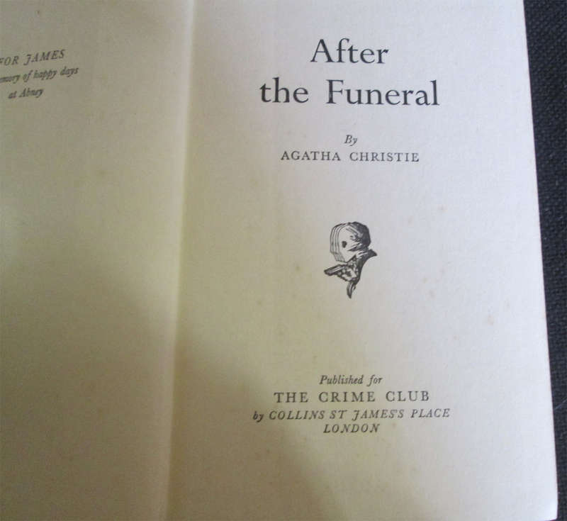 After the Funeral by Agatha Christie (1st Edition)