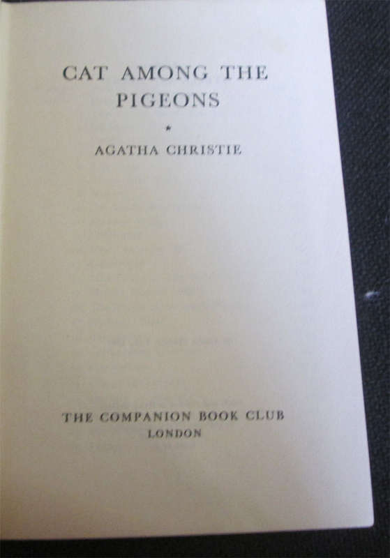 Cat Among the Pigeons by Agatha Christie (1st Companion Book Club Edition)