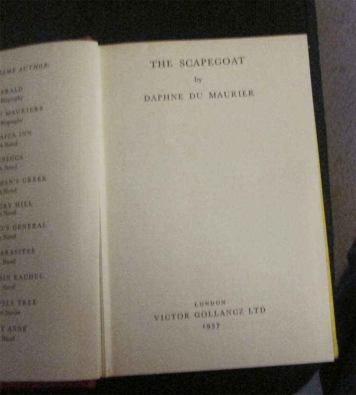 The Scapegoat by Daphne Du Maurier (1st Edition)