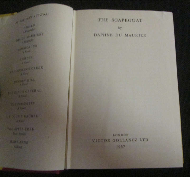 The Scapegoat by Daphne Du Maurier (1st Edition)