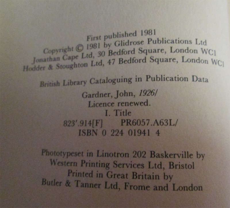 2 Hard Cover John Gardner Books - License Renewed & For Special Services (1st Edition)