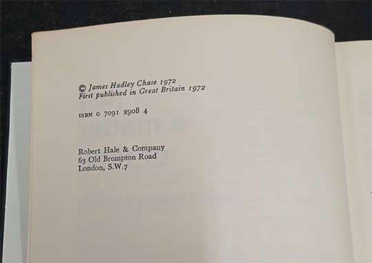 Just a Matter of Time by James Hadley Chase (1st Edition)