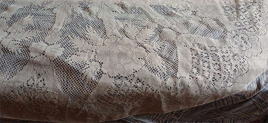 Vintage Patterned Cream Round Tablecloth - Size 1.7m Diameter