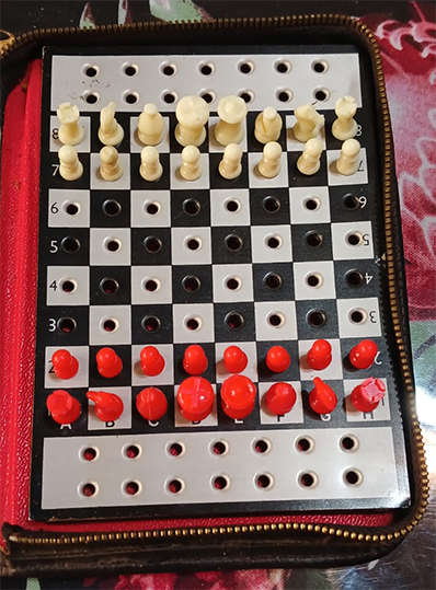 Vintage Mini Travel Chess Set