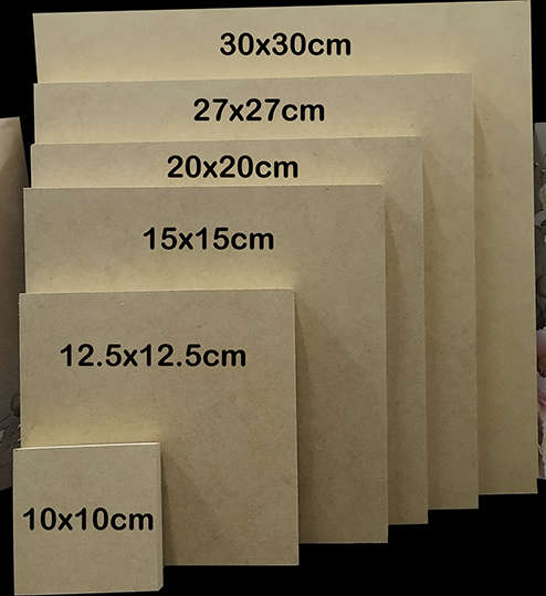 Raw MDF Wooden Canvas Bundle Squares - 2x (12.5x12.5cm), 2x (15x15cm) & 2x (20x20cm)