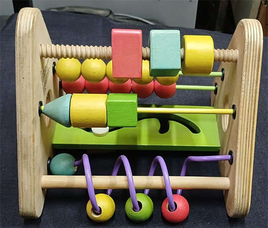 Geoffrey, Inc. USA. 3 Sided Wooden Educational Toy