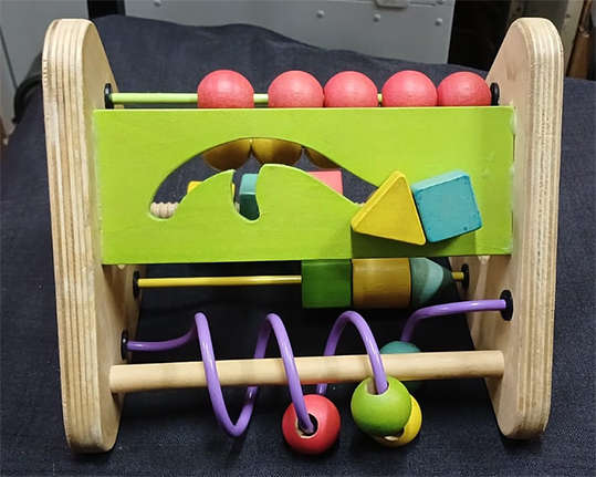 Geoffrey, Inc. USA. 3 Sided Wooden Educational Toy