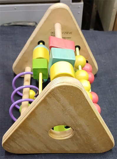 Geoffrey, Inc. USA. 3 Sided Wooden Educational Toy