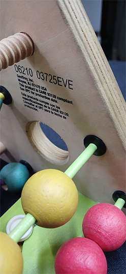 Geoffrey, Inc. USA. 3 Sided Wooden Educational Toy