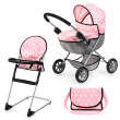 Deluxe Cosy Dolls Pram Combo Set with High chair