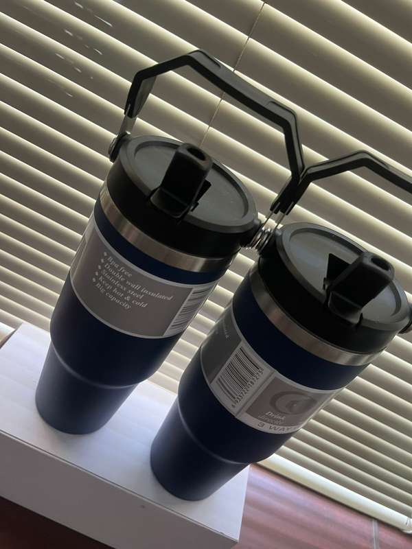 0.89L Stainless Steel Tumbler with Straw, Vacuum Insulated Water Bottle combo pack 2x