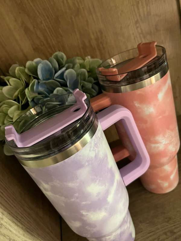 Double Wall Stainless Steel Travel Tumblers- 1.2L **pinky peachy & purple ** combo pack 2