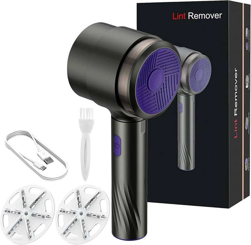 Rechargeable Lint Remover for Clothing Sweater Fabric Shaver - 6 Blades