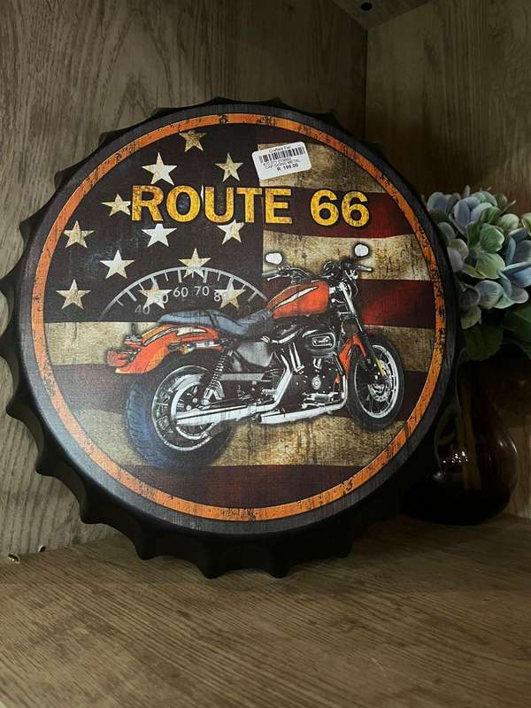 Route 66  Metal Wall Sign  Vintage Bar Decor