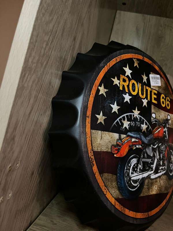 Route 66  Metal Wall Sign  Vintage Bar Decor