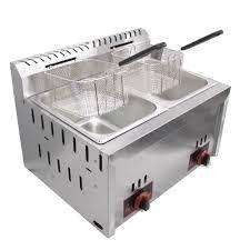 ARUIF - 6L + 6L Double Tank Commercial Grade Gas Deep Fryer 12 L