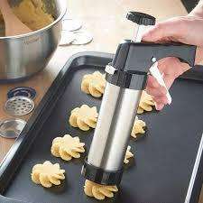 Stainless Steel Cookie Press Gun Set with 13 Discs And 8 Icing Tips