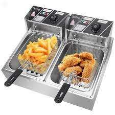 ARUIF - 6L + 6L Double Tank Commercial Grade Gas Deep Fryer 12 L