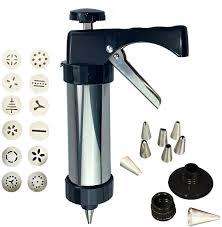 Stainless Steel Cookie Press Gun Set with 13 Discs And 8 Icing Tips