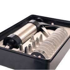 Stainless Steel Cookie Press Gun Set with 13 Discs And 8 Icing Tips