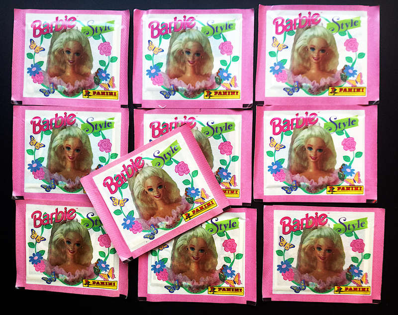 TEN Vintage Panini Barbie Style SEALED Sticker Packs - 1995
