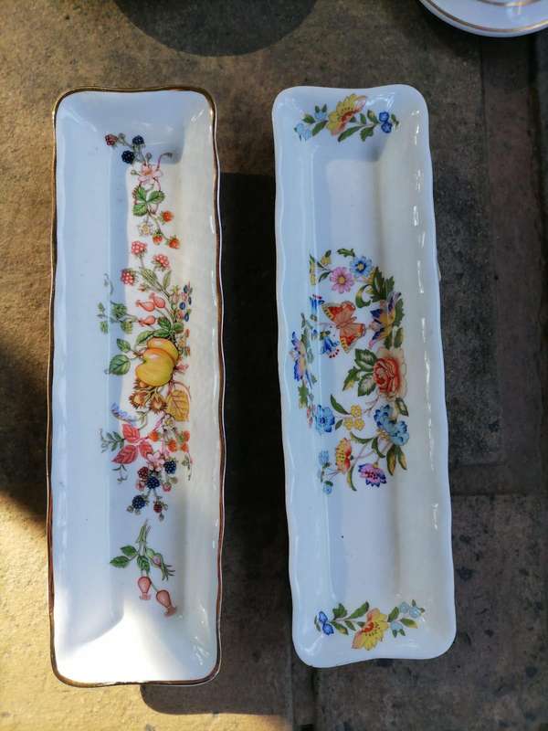 x2 AYNSLEY TRINKET DISHES (SOMERSET & COTTAGE GARDEN