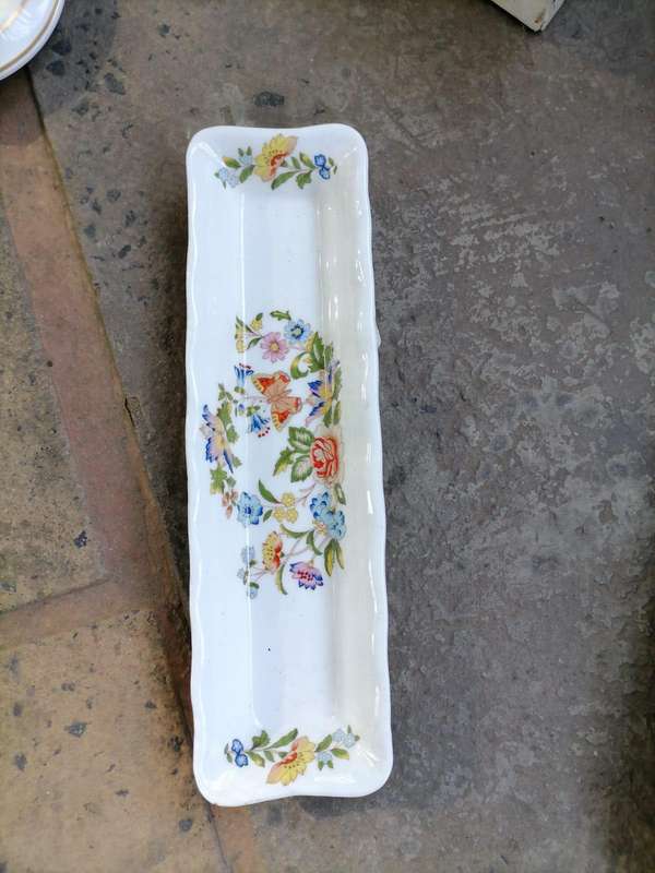 x2 AYNSLEY TRINKET DISHES (SOMERSET & COTTAGE GARDEN