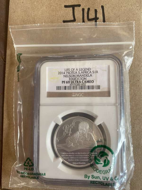 Life of a Legend - 2014 Protes - South Africa - Silver R1 - Mandela Education - PF69 Ultra Cameo