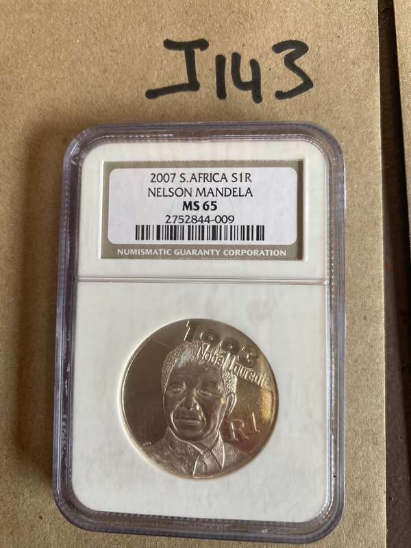 2007 South Africa Silver R1 - NGC Graded - Nelson Mandela MS65