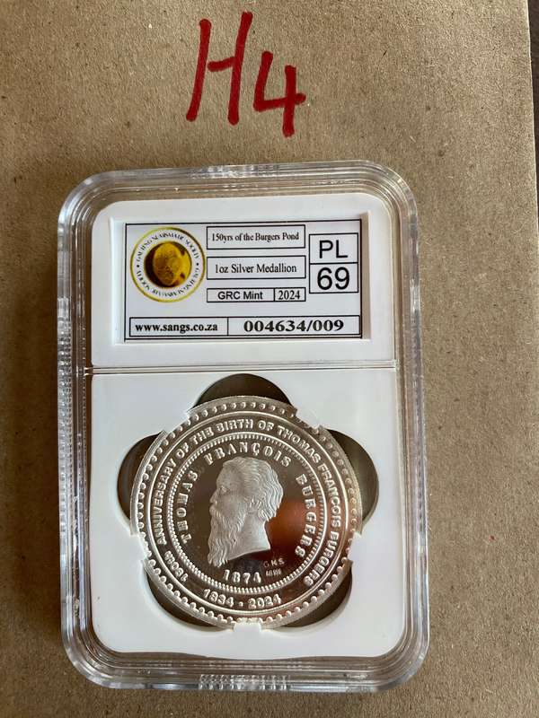 150 Years of he Burgerpong coin SANGS PL69 - I Ounce Silver