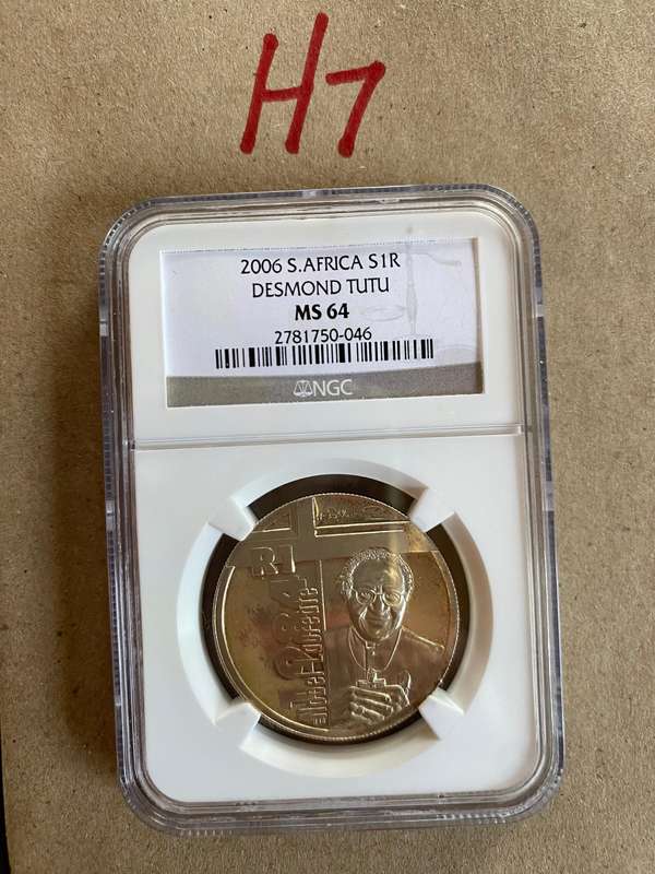2006 South Africa Silver R1 - Desmond Tutu - NGC Graded MS 64
