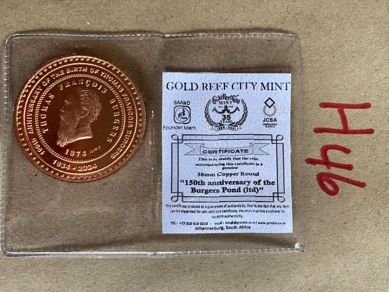 2021 - Burger Pond coin - 150th Annivarsary of the Burger pond Coin - Copper - with certificate