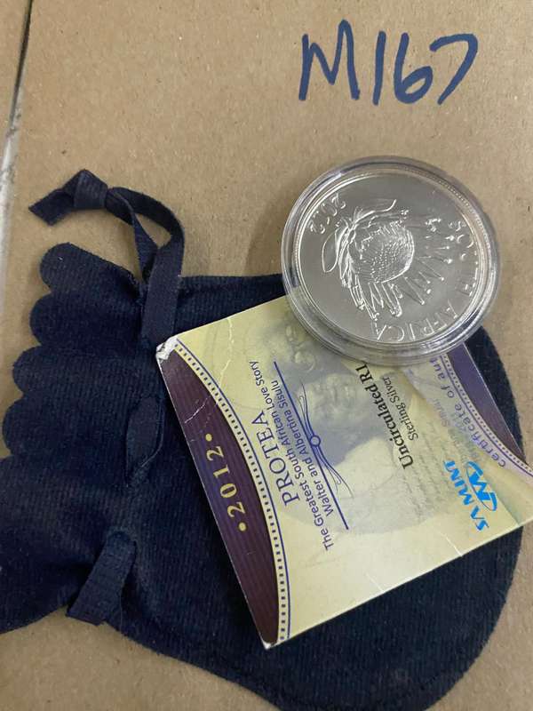 2012 SA Walter and Albertina Sisulu UNC R 1 coin with certificate in SAM bag
