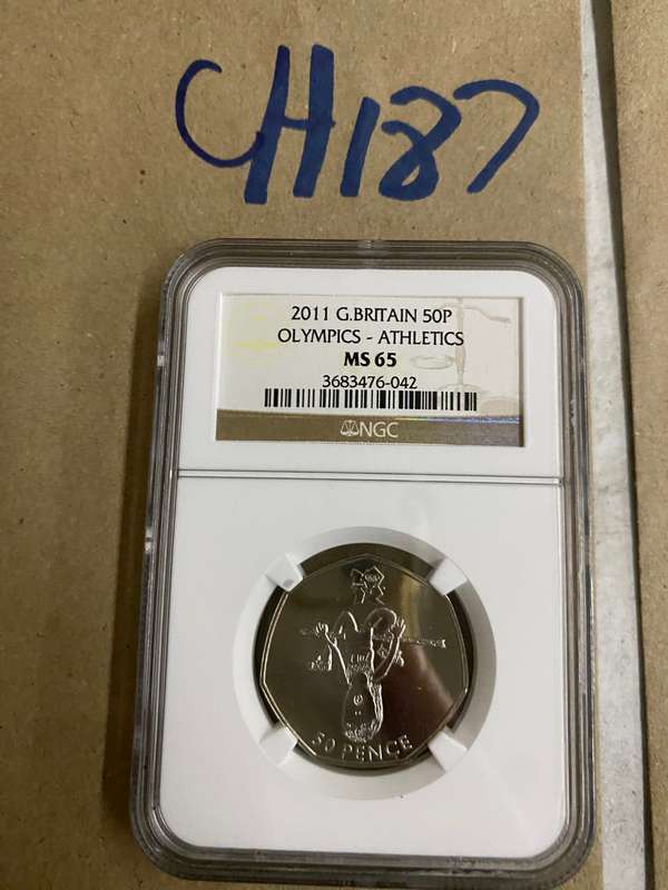 2011 Great Britain 50 P - Olympics, ATHLETICS, NGC Graded, MS65
