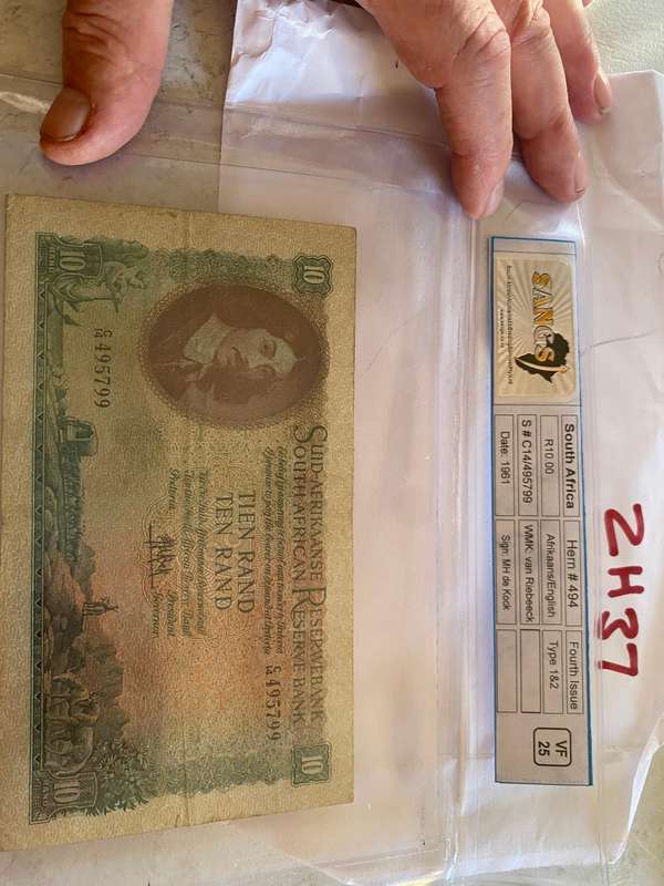 Graded 1961 - South Africa R10,00 - MH de Kock - Fourth Issue graded VF 25