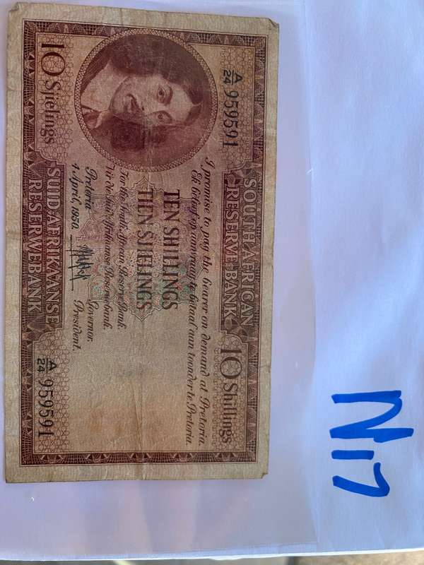 01 April 1950 - Ten Shillings bank note. Very good note to be added to your collection