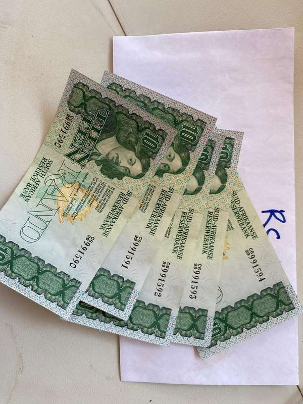 4 x AU/UNC R10 banknotes - Gerhards de Kock
