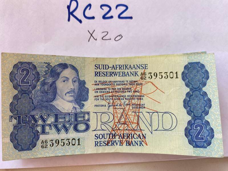 20 x South Africa R2 bank notes - Gerhard de Kock