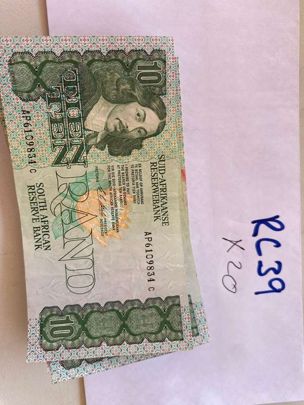 20 x great South Africa R10 notes - CL Stals