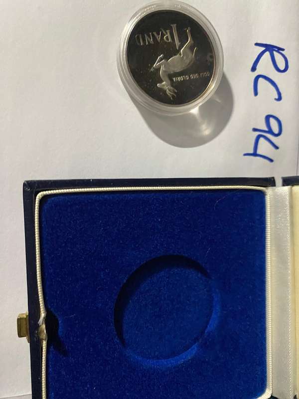 1989 South Africa Silver proof R1, capsulated and in SAM box