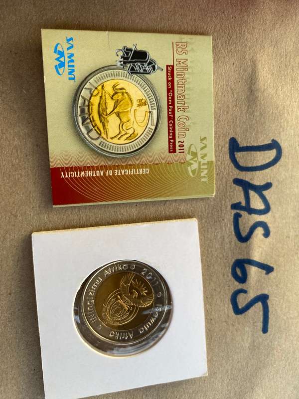 2011 Oom {Paul stamper R5 with certificate not to be missed