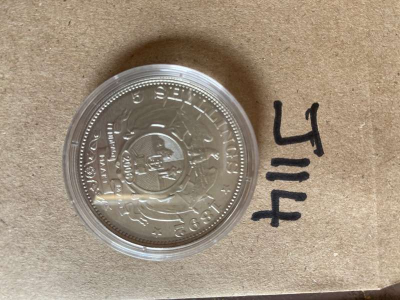 1892 SIlver ZAR - Double Shaft 5 Shillings - Not to be missed - Capsulated