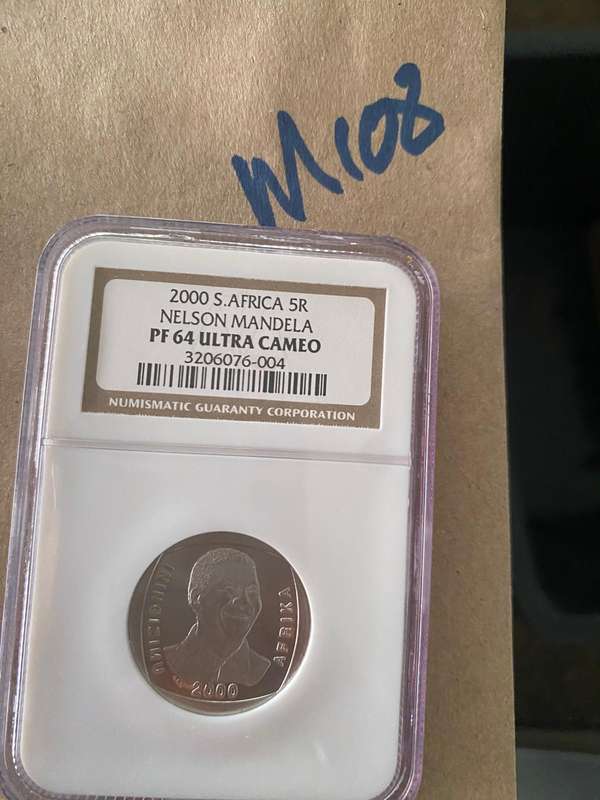 2000 South Africa R5 - Mandela - NGC Graded PF 64 UC