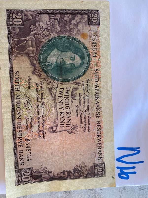 Great South Africa R 20 banknote ( Big one) up for grabs