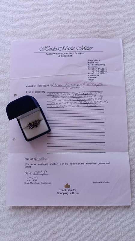 9ct White Gold Amethyst & Cubic Zirconia Ring
